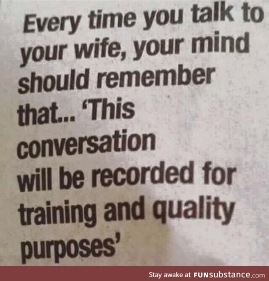 Some advice for married people