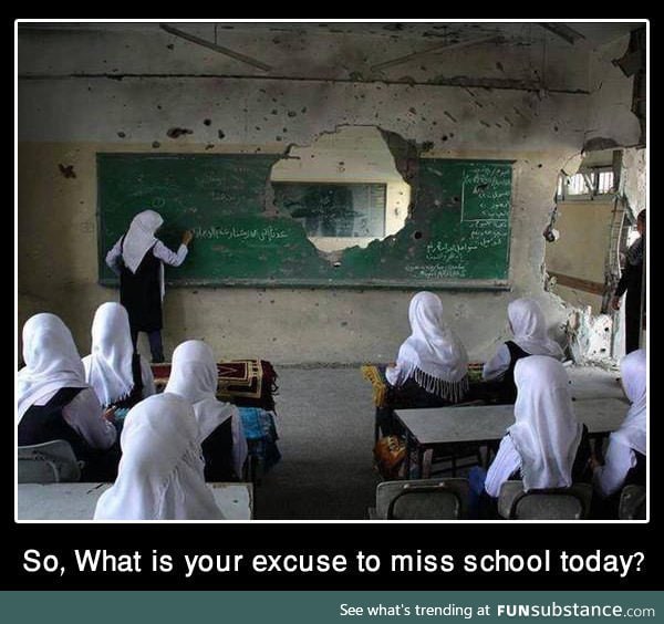 So what is your excuse to miss school today?