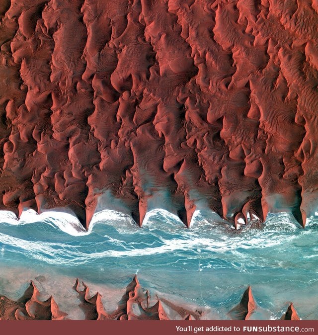 Satellite image of the Namib Desert
