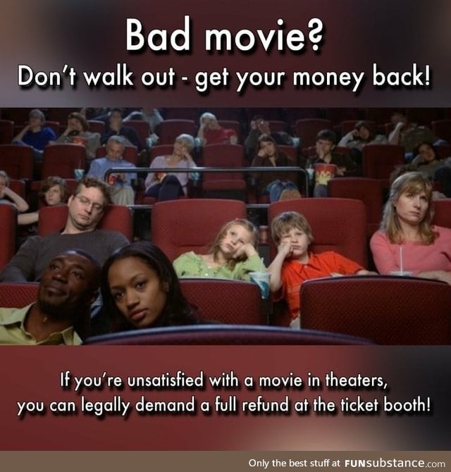 Didn't enjoy your movie? Get a refund