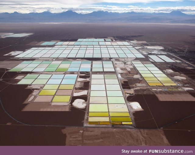 Separation ponds at a Lithium mine