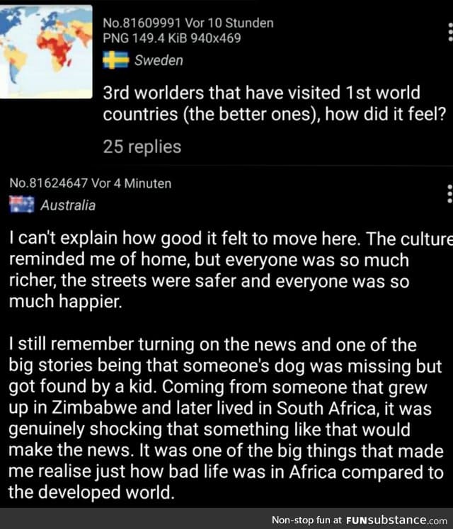Anon visits first world