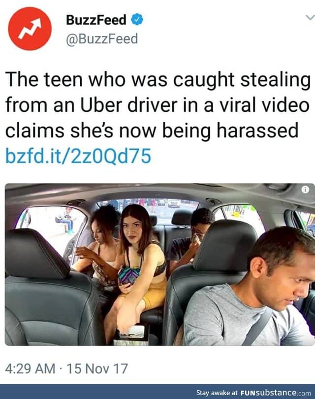 Woman that stole from Uber driver is being harassed