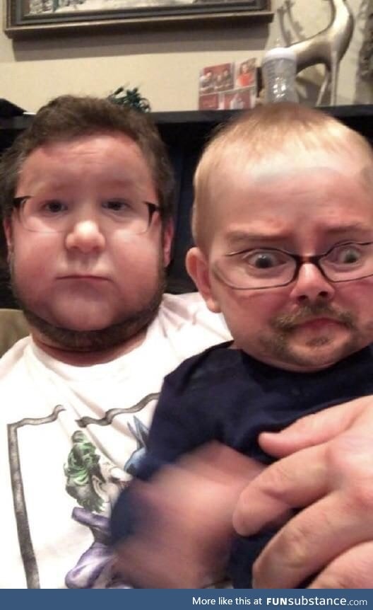 Father's amazing face swap with his baby