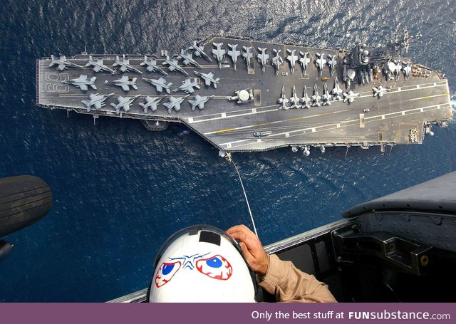Amazing view of an aircraft carrier