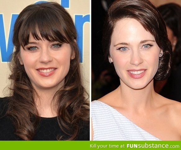 Zooey deschanel without bangs