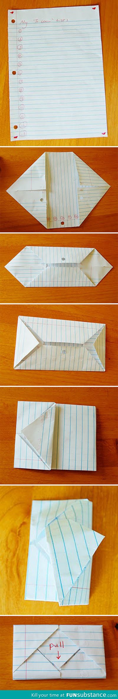 How to fold a note envelope