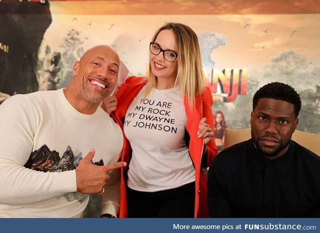 The Rock & Kevin Hart with a Fangirl