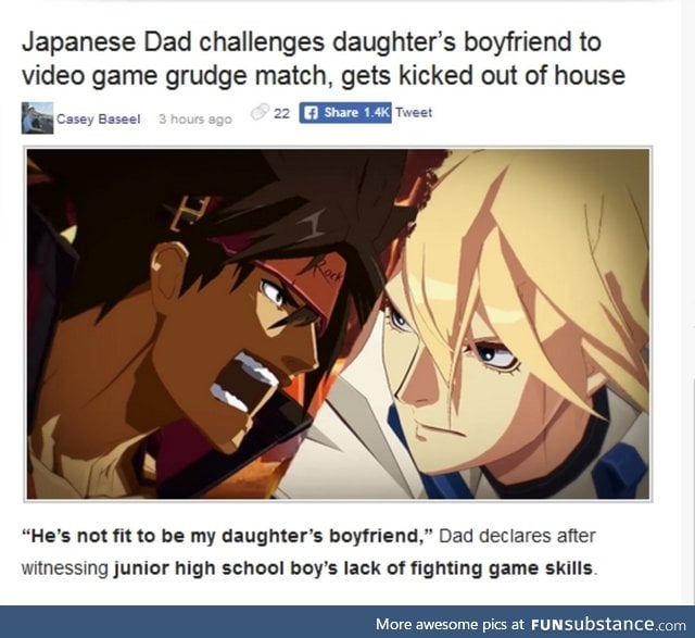 "Can't beat me in GG? How will you please my daughter?"