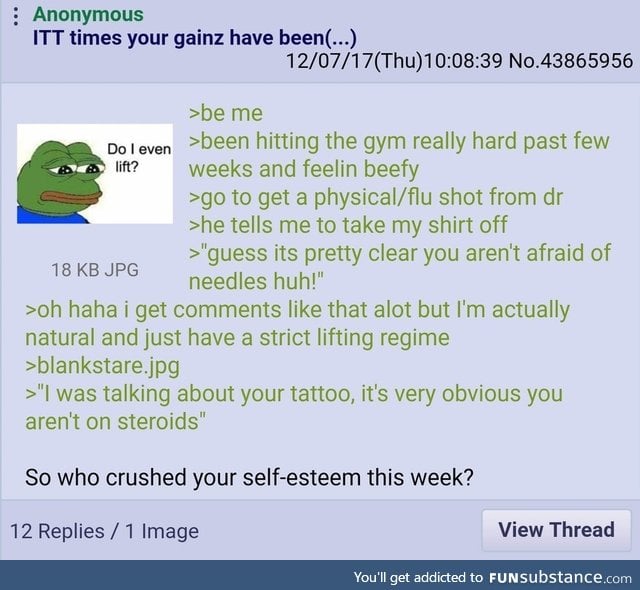 Anon does steroids