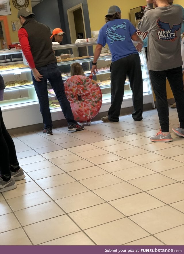 Not all hero’s wear capes.. Some wear donuts to the donut shop. Same, kid. Same