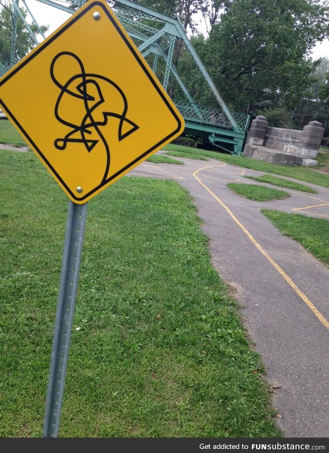 Go home bicycle path! You're drunk