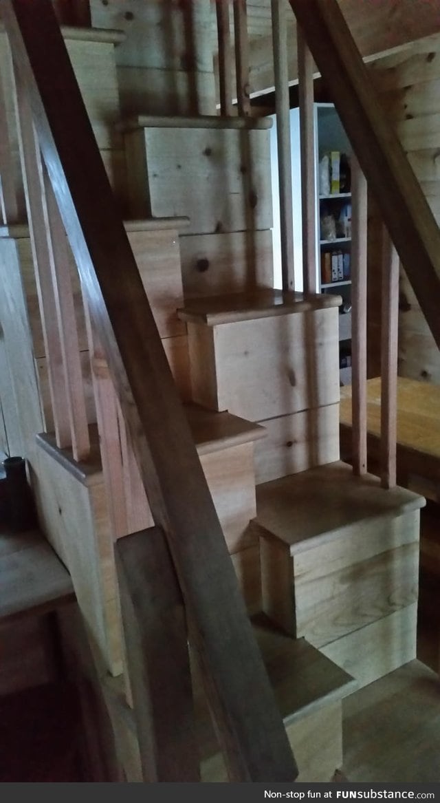 These stairs are staggered so they can be 2x steep