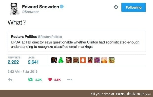 My favorite edward snowden tweet happened today