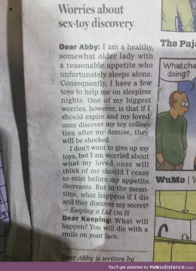 LITERALLY the best Dear Abby ive ever read