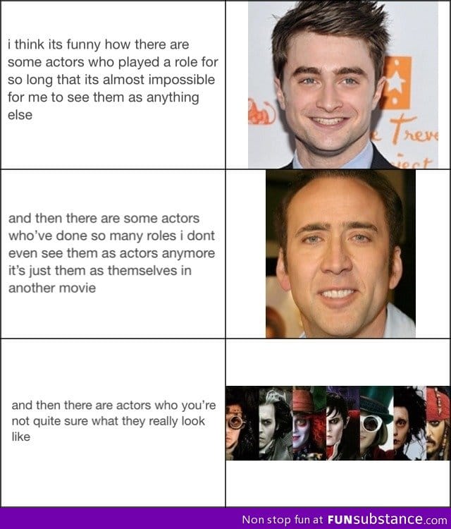 How I view different types of actors