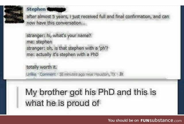 Proud Stephen.