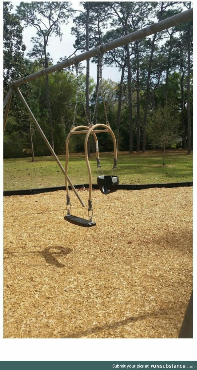 A swing that accommodates parent and baby at the same time.