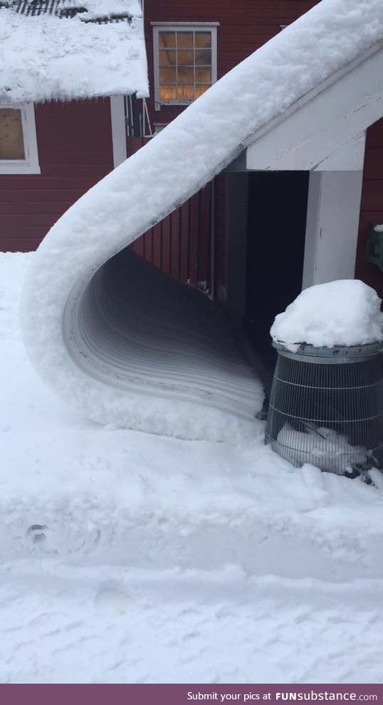 Oddly satisfying roof snow