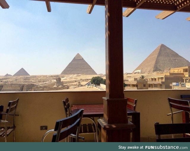 The view from a Pizza Hut balcony in Cairo, Egypt