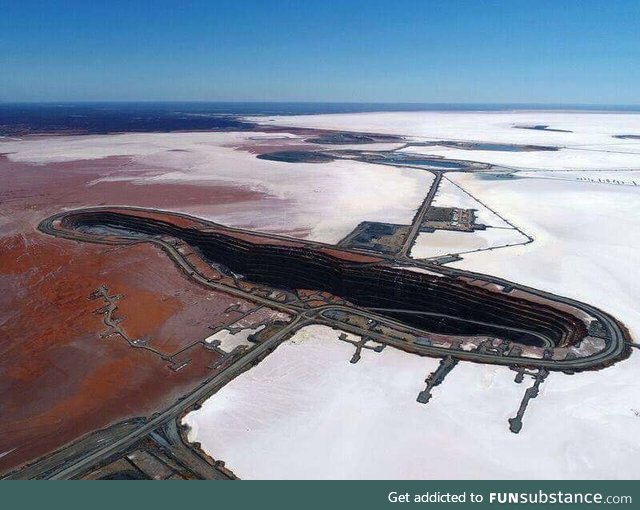 Gold mine on a salt lake, Western Australia