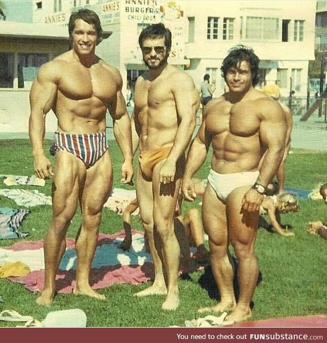 Arnold Schwarzenegger chilling with his friends