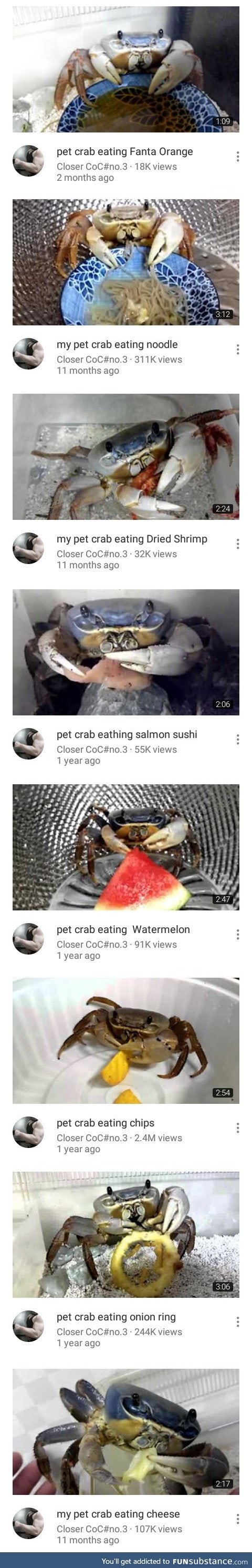 Crab eating stuff
