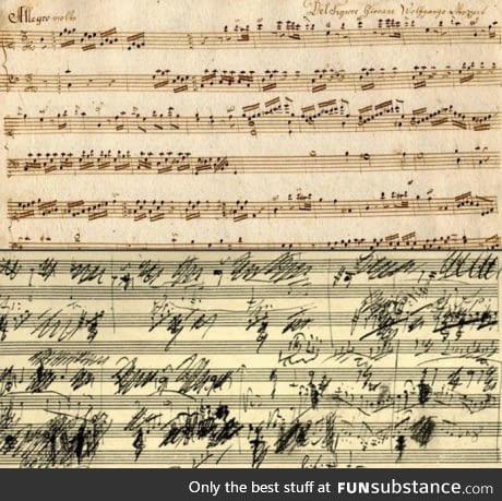 Mozart's Handwriting vs Beethoven's Handwriting