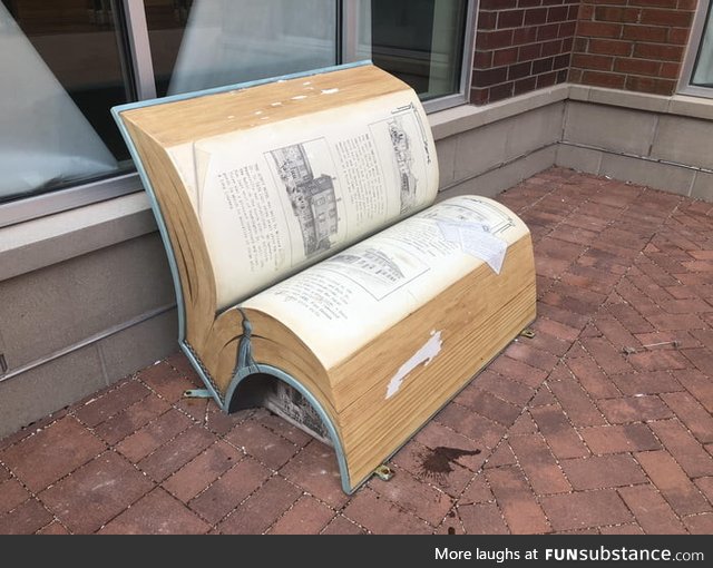 This bench that looks like a book