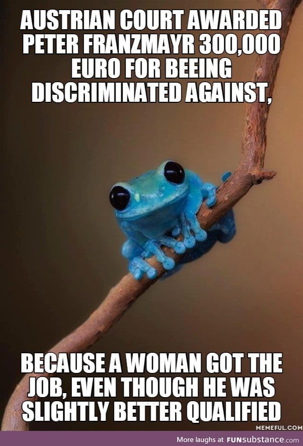 I want to be discriminated against too