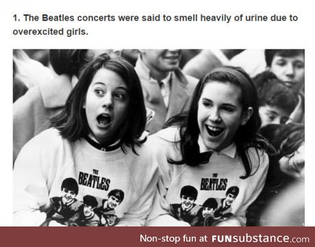 The Beatles concert smelt like urine