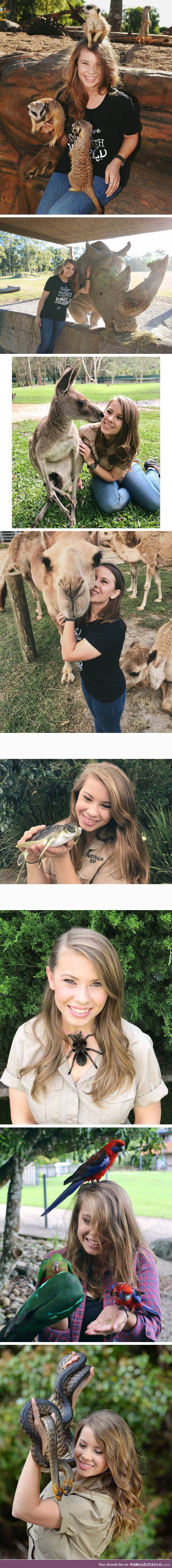 Bindi Irwin is following in her father's footsteps