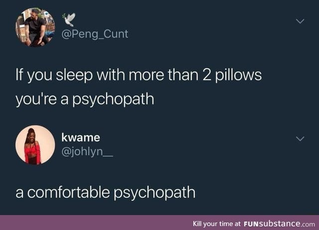 Sleep with 2 pillows