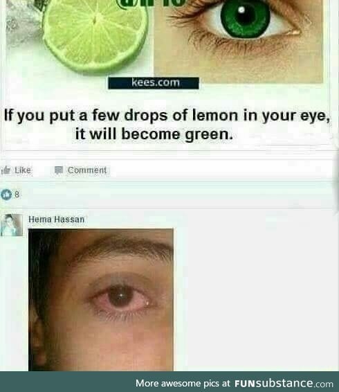Lemon turns your eyes red