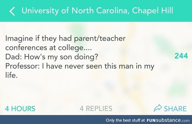 Parent-teacher conference in college