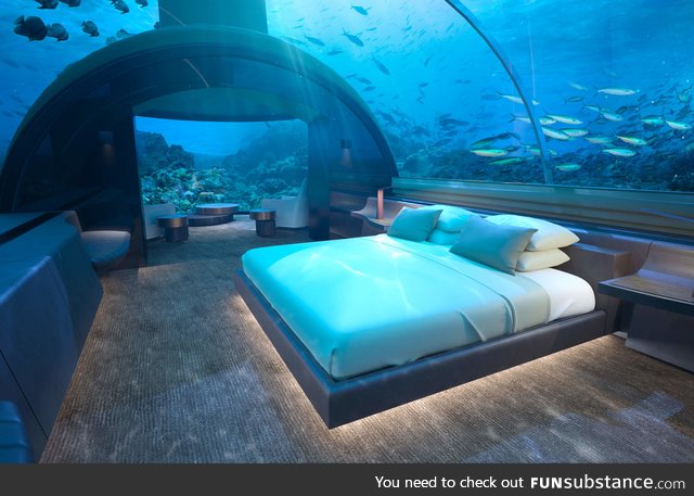 $50K per night underwater hotel room in the Maldives