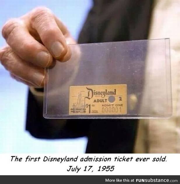 The first Disneyland ticket ever