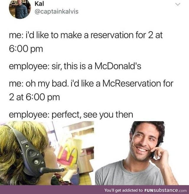 Reservation at McDonald