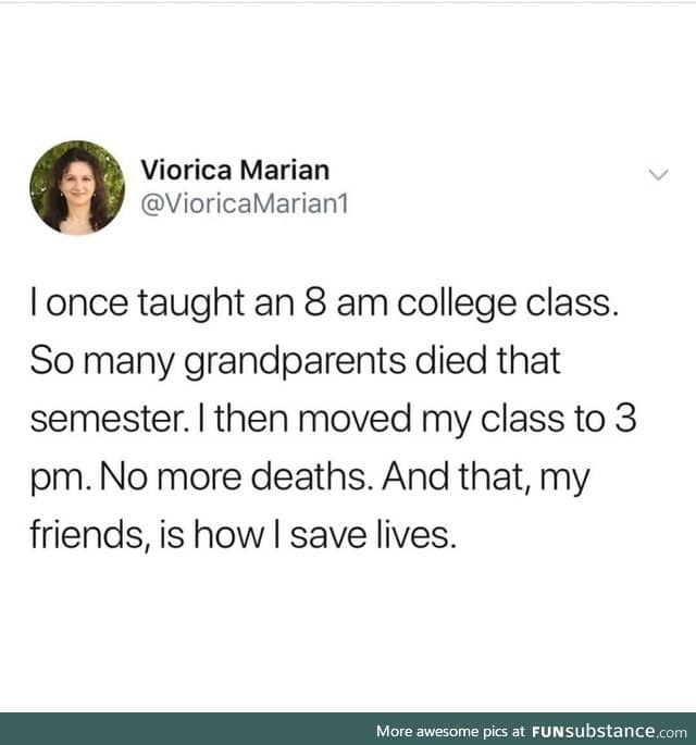 Early classes kills grandparents