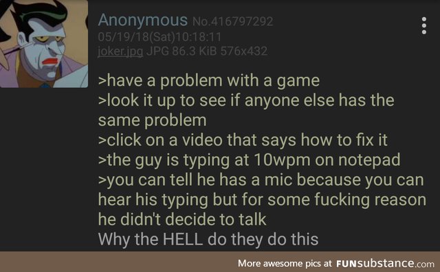 Anon is annoyed