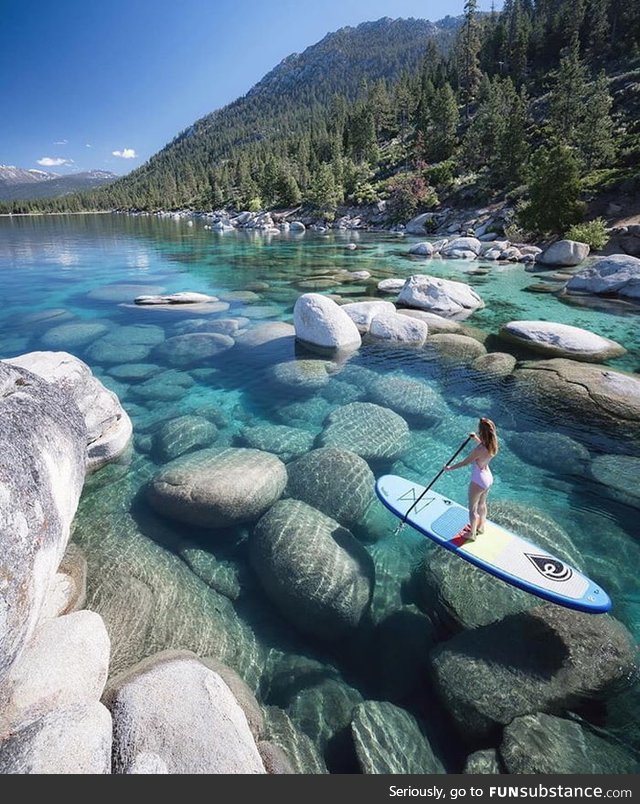 Crystal clear water of Lake Tahoe