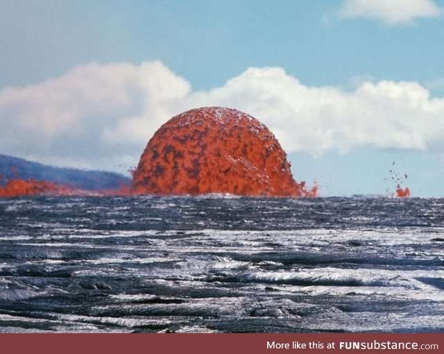 20 meter tall lava bubble in Hawaii in 1969