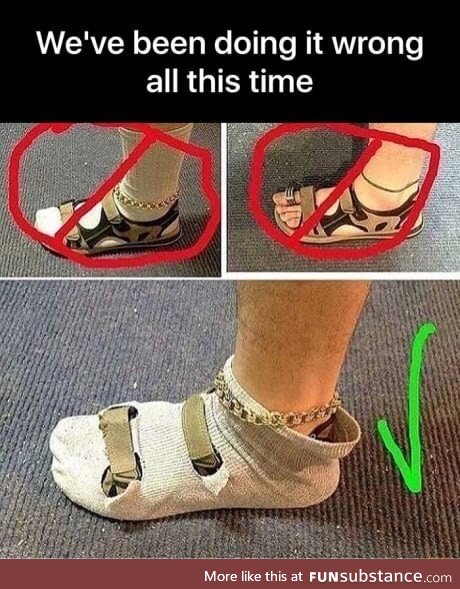 The correct way to wear sandals with socks