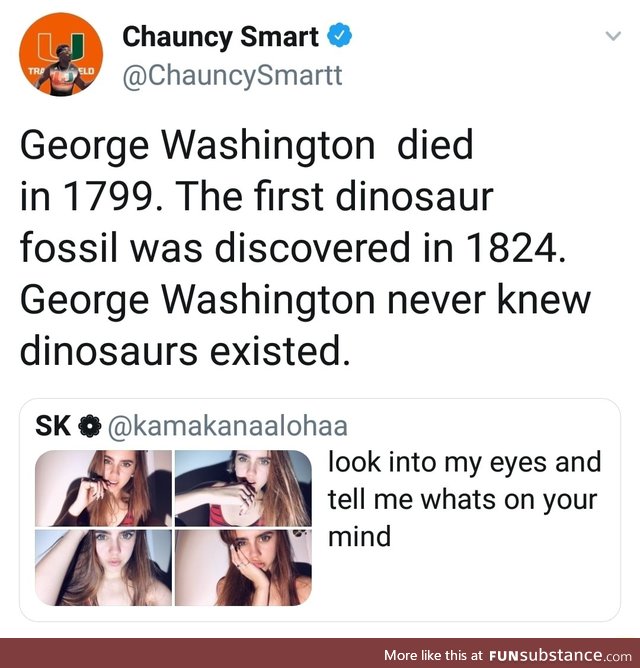 George Washington never knew about dinosaurs