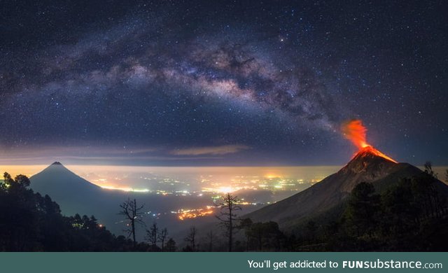 This volcano in Guatemala looks like it's erupting the Milky Way