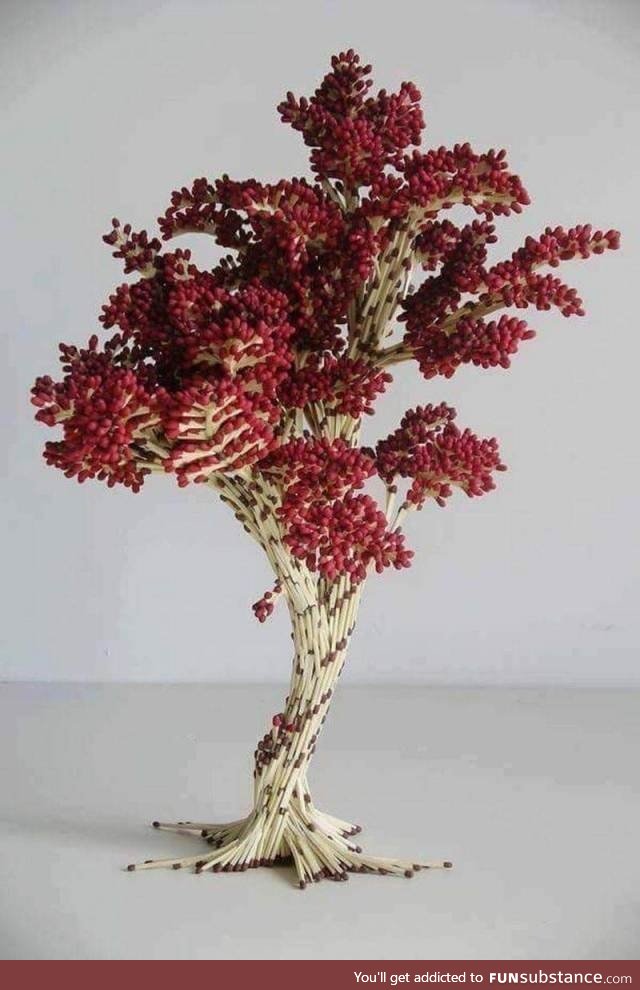 Tree built with matches