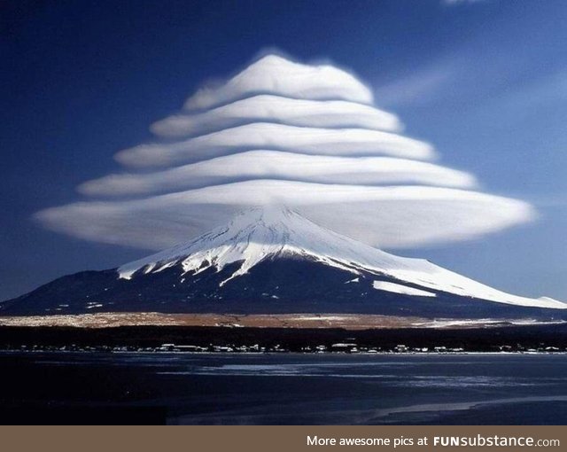 Cloud formation above Mt Fuji