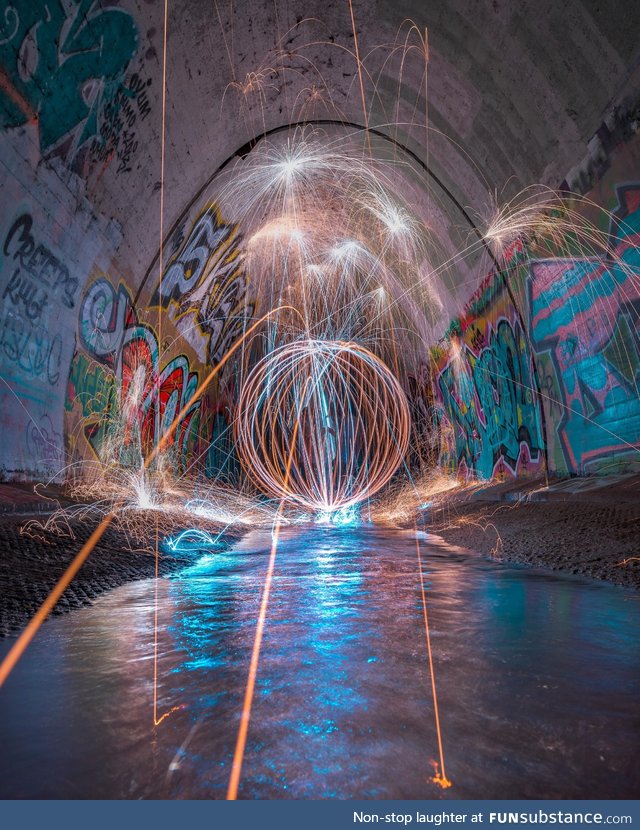 Controlled Chaos. Spinning steelwool