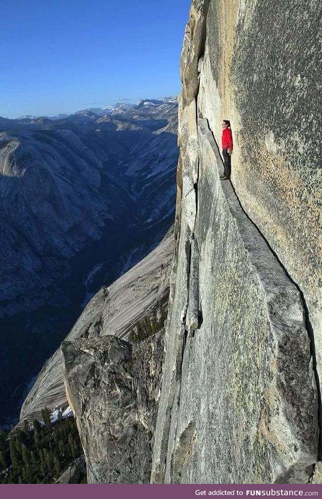 The “Thank God Ledge” in Yosemite National Park
