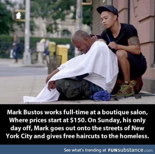Mark Bustos - Hairdresser for the homeless